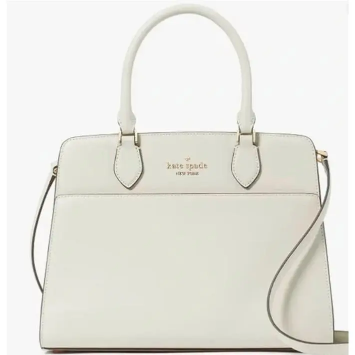 Kate Spade New York Madison Medium Satchel Shoulder Bag Tote Crossbody White