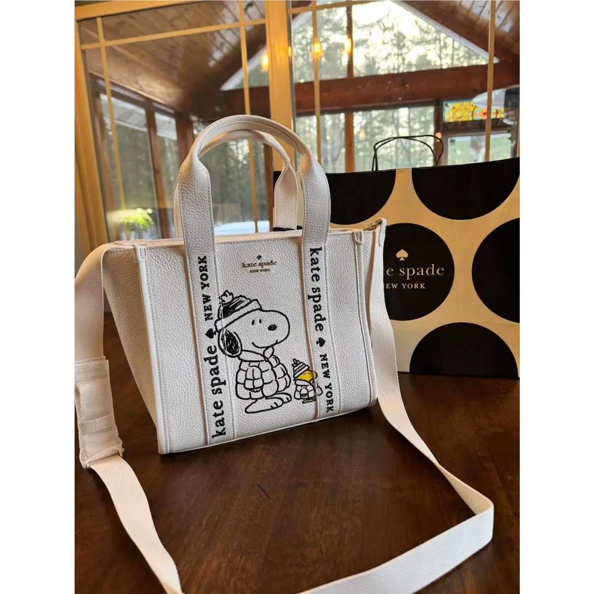 Kate Spade X Peanuts Snoopy Kip Small Tote Crossbody KM629 Limited Edition