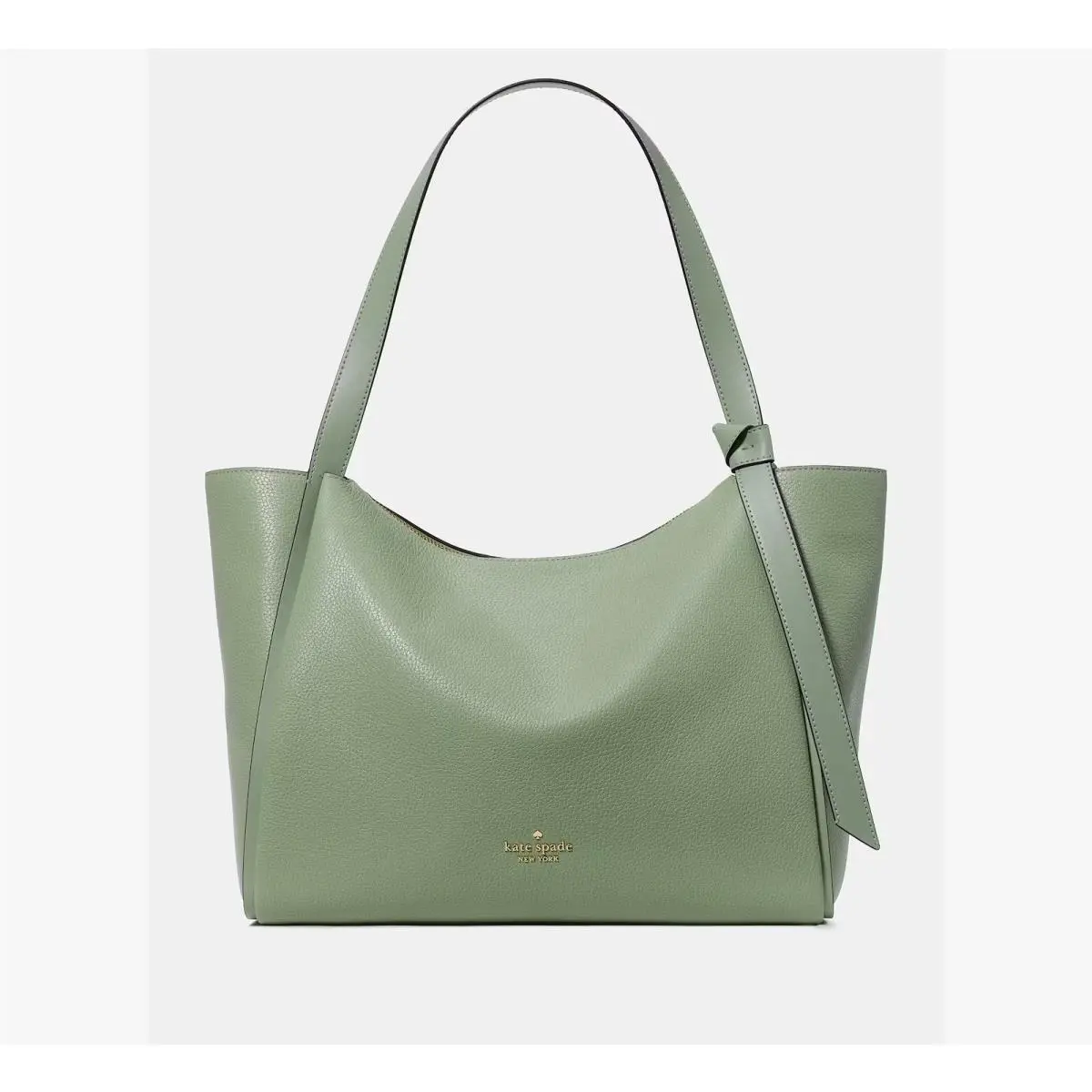 Kate Spade Pebble Leather Knott Tote/shoulder Bag-light Balsam Green