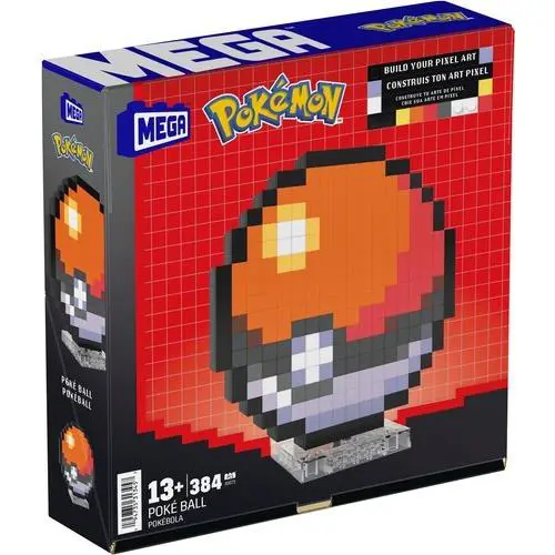 WB Mega Bloks - Pokemon Classic Poke Ball Pixel Art 342 Piece Building Toy Set