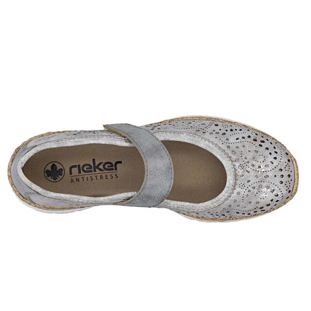 Rieker shoes - Rose-Metallic/Grey/Silverflower 4