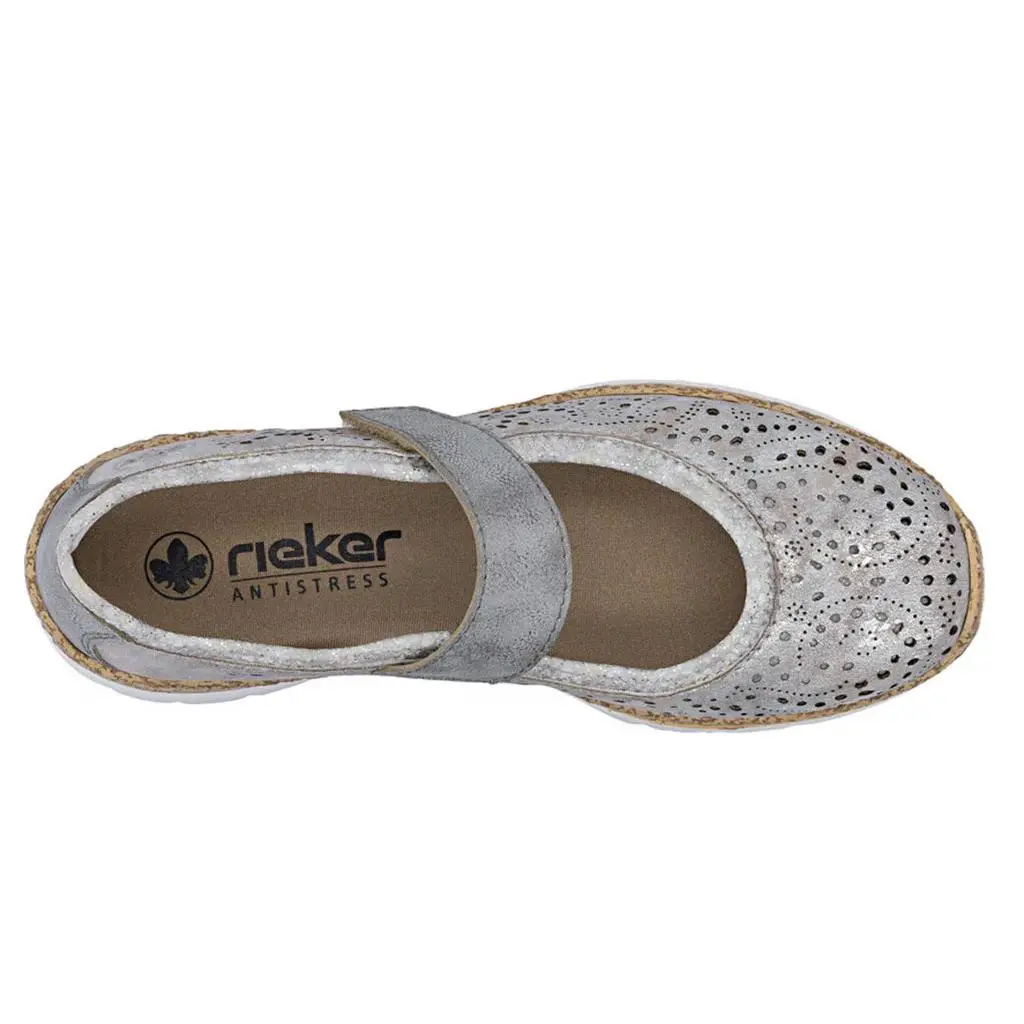 Rieker shoes - Rose-Metallic/Grey/Silverflower 4