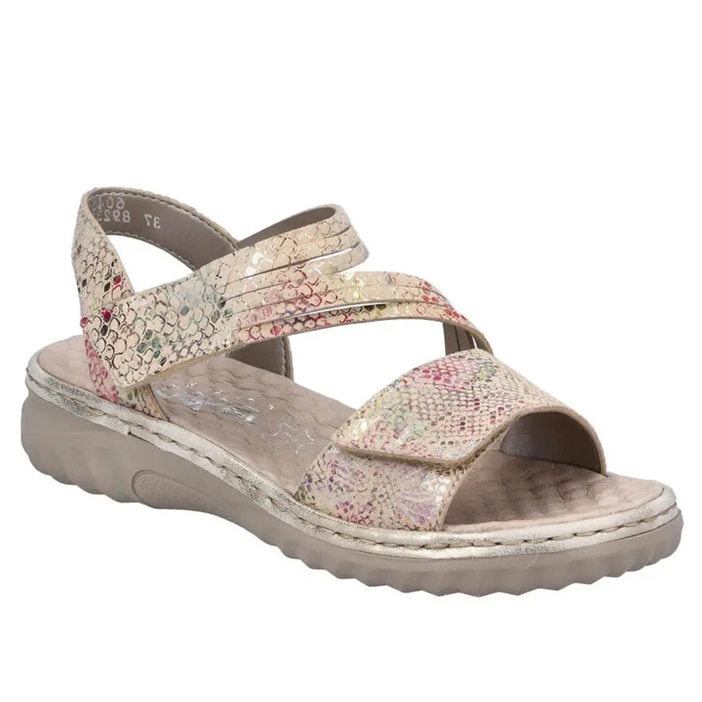 Rieker shoes - Regina 60464 Wedge Sandal - Regina Wedge Sandal - Beige Multi/Muschel 2