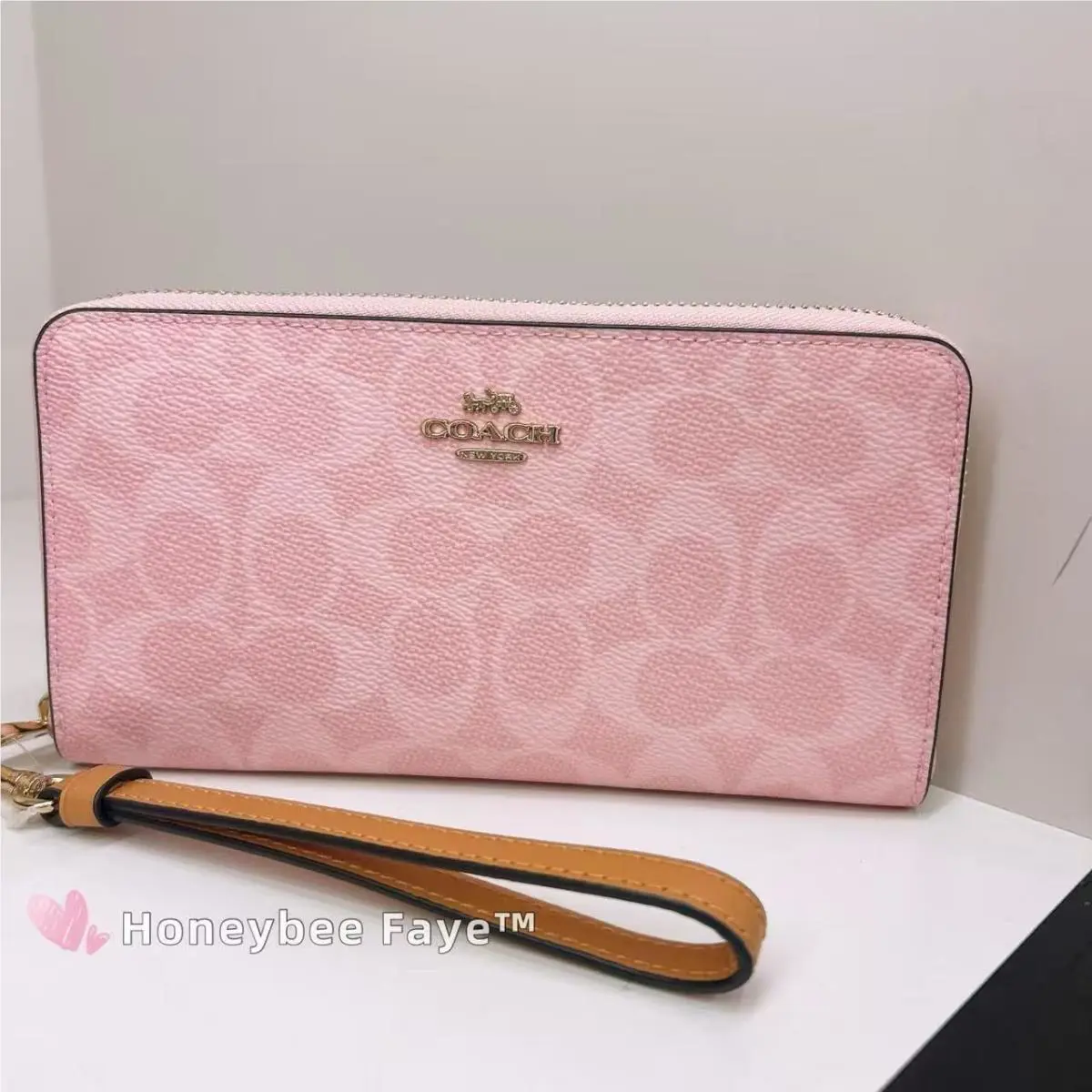 Coach Long Wallet or Corner Zip Wristlet or Zip Card Case Powder Pink