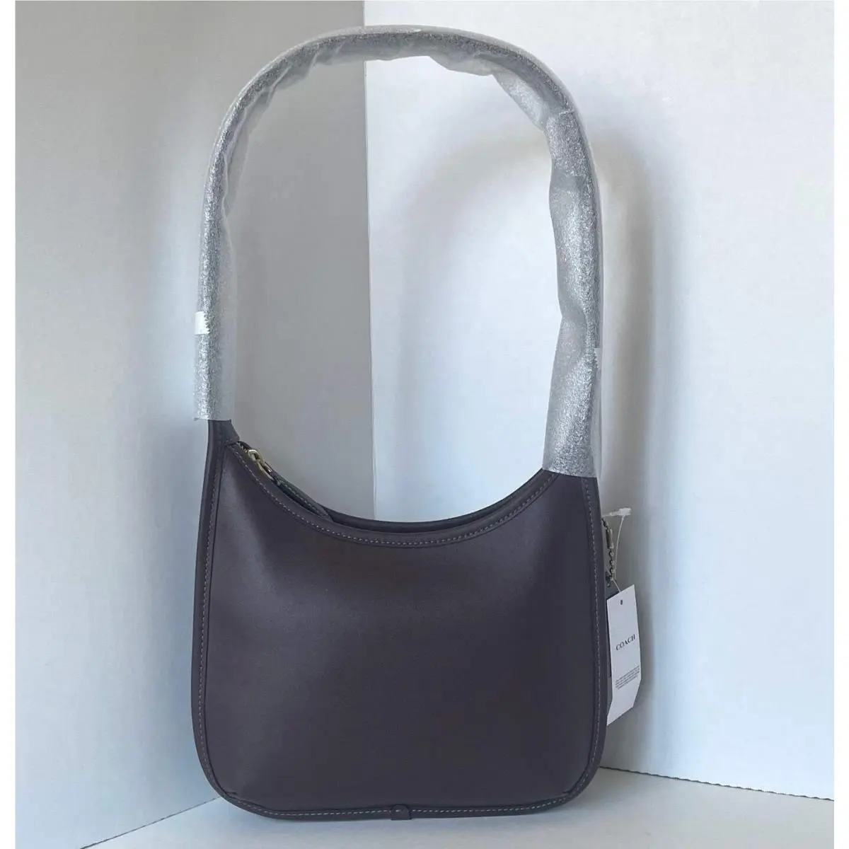Coach Curve Zip Bag CAF11 Maple Brown Glovetanned Leather Hobo Shoulder