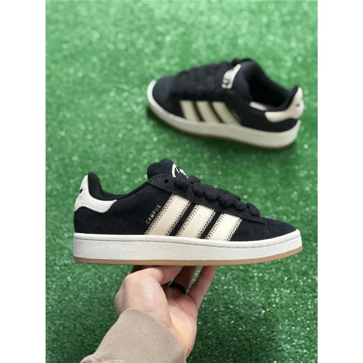 Adidas Campus 00s Camp Core Black Cream Womens JQ5806 Sz 5