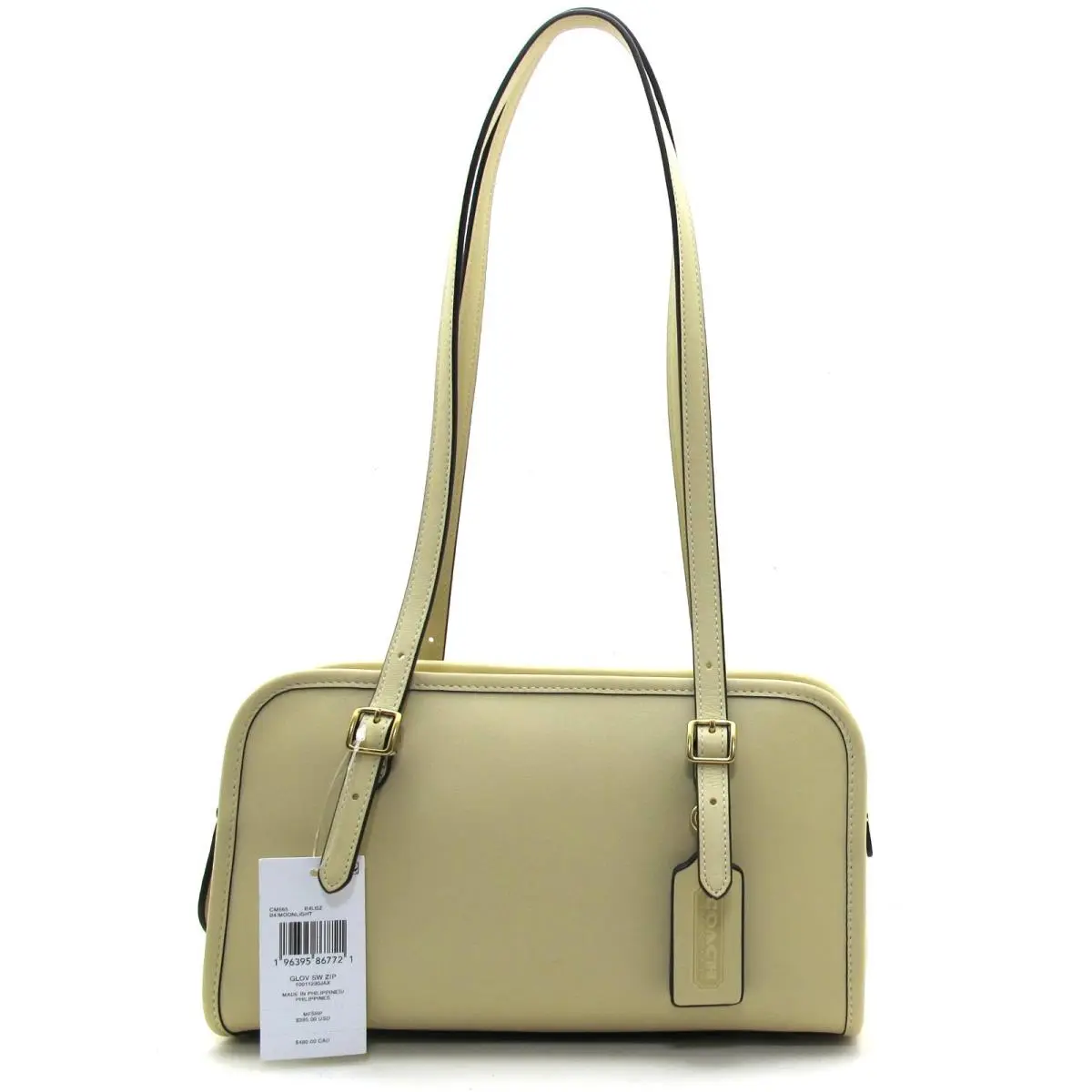 Coach Glovetanned Leather Swing Zip Shoulder Bag Moonlight/beige