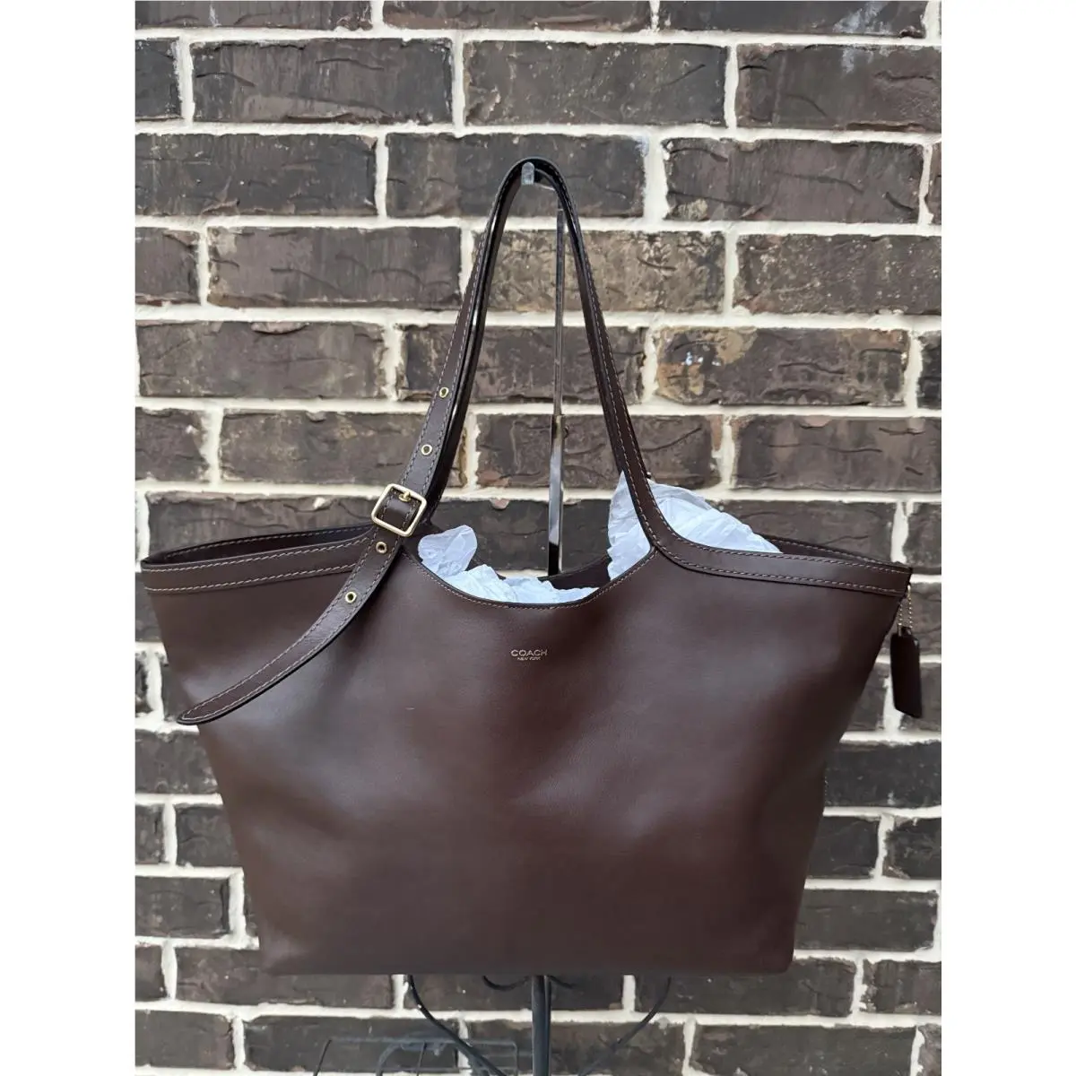 Coach Gramercy Tote Leather Oversized Slouchy Shoulder Bag Maple Brown