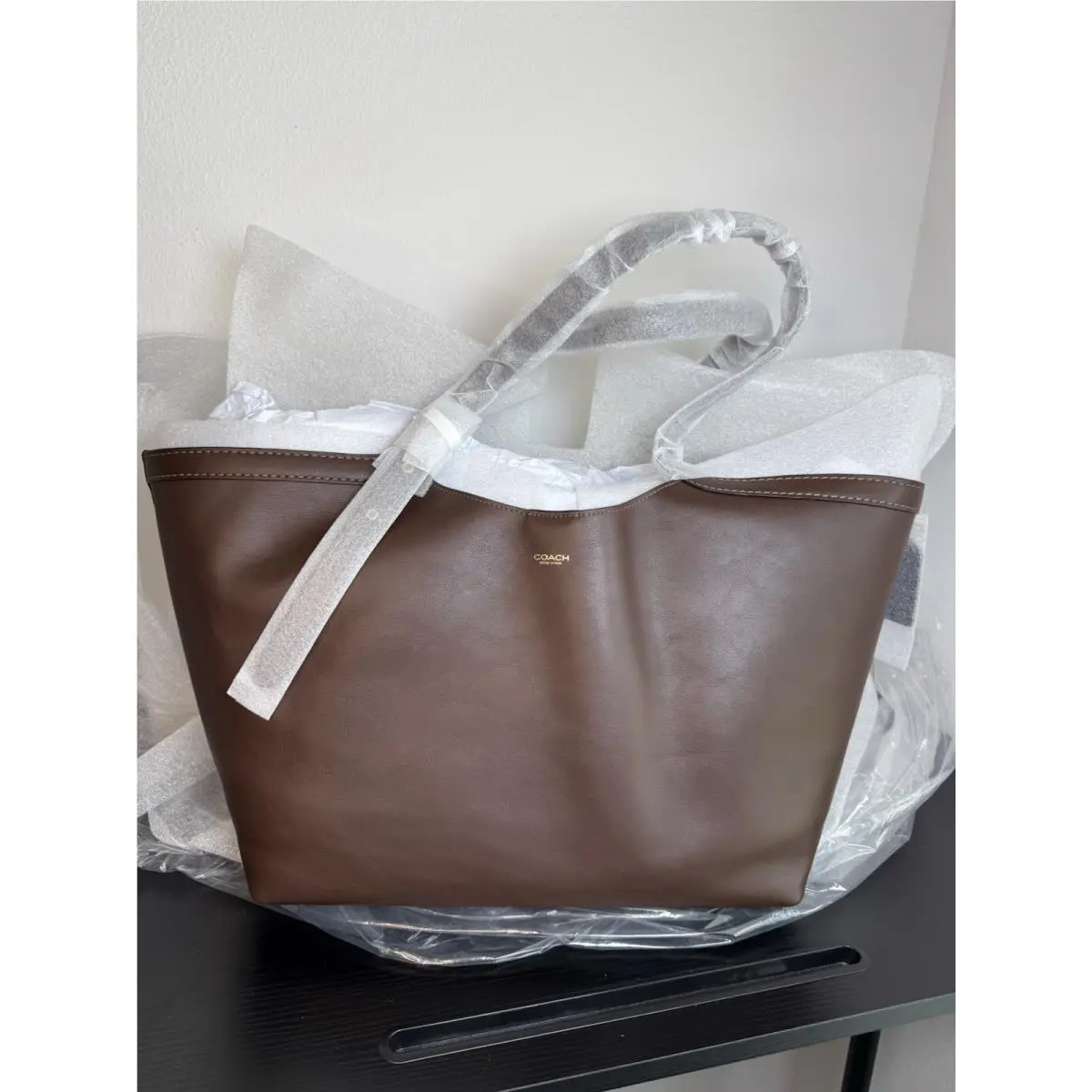 Coach Gramercy Tote Leather Oversized Slouchy Shoulder Bag Maple Brown