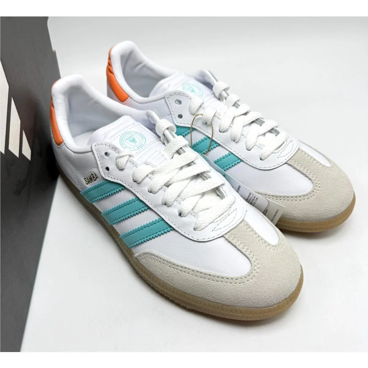 Adidas shoes - adidas Samba - Samba - IH8160 - White/Easy Mint/Pink 2