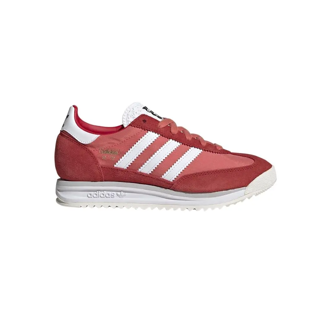 Adidas Originals SL72 RS Big Kid Retro Leather Nylon Sneakers Red/white