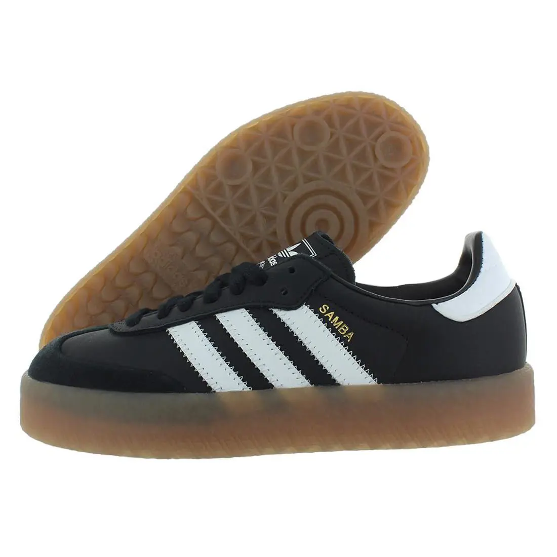 Adidas Womens Sambae Lace Up Sneakers Shoes Casual - Black White - Size 8 M