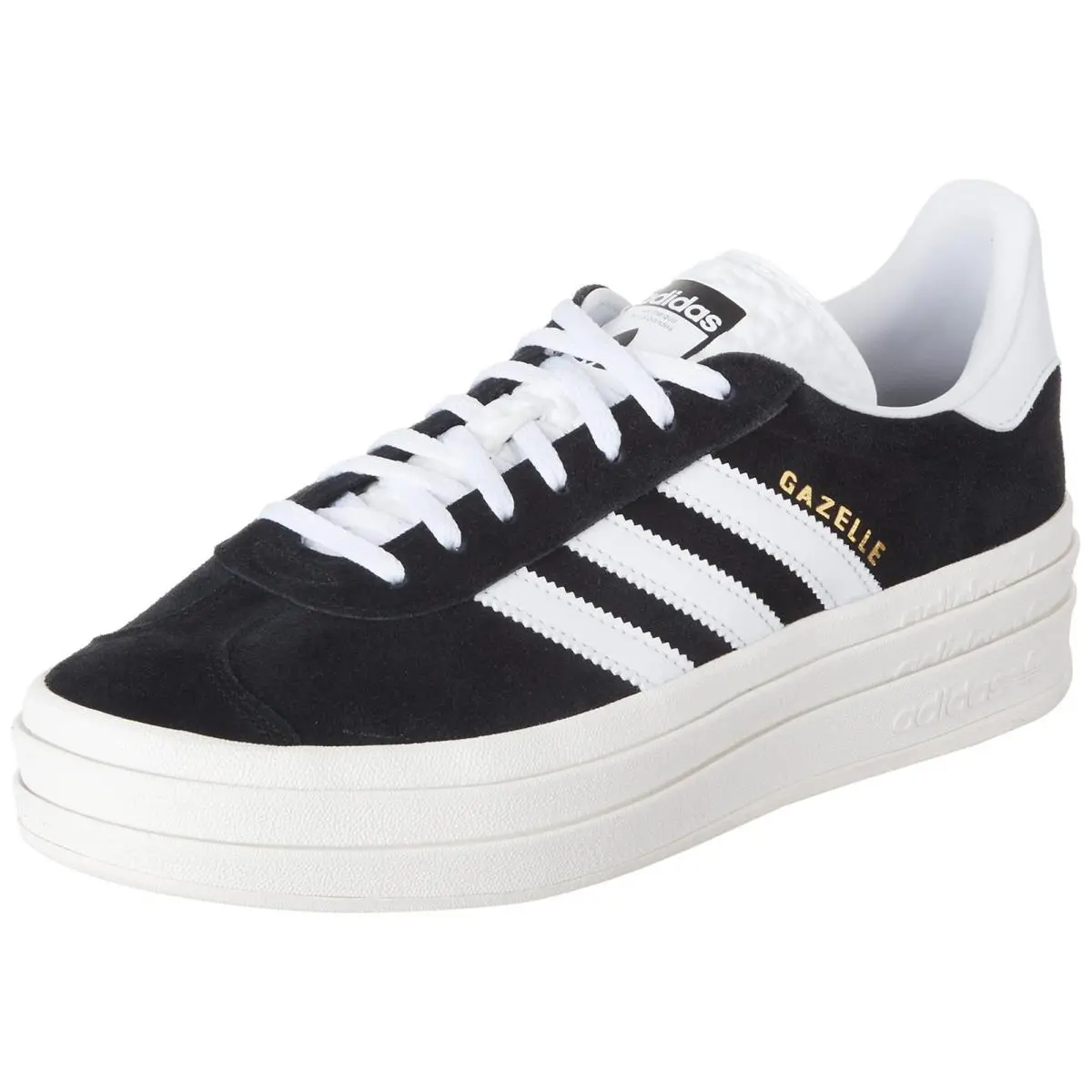 Adidas Womens Gazelle Bold Suede Lifestyle Sneakers Black/white/white