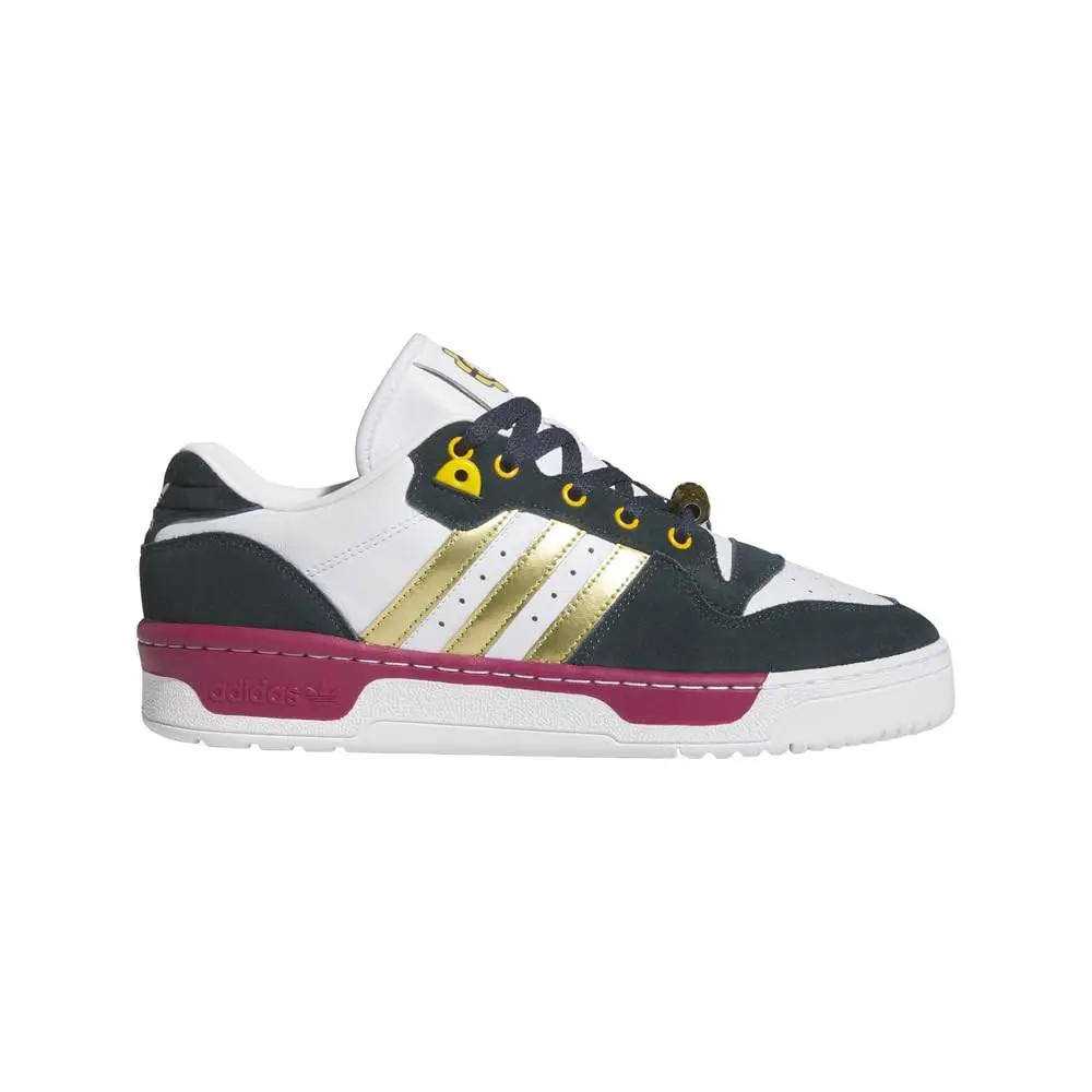 Adidas Rivalry Low Mens Retro Leather Casual Sneaker Black/multi/white - Black/Multi/White