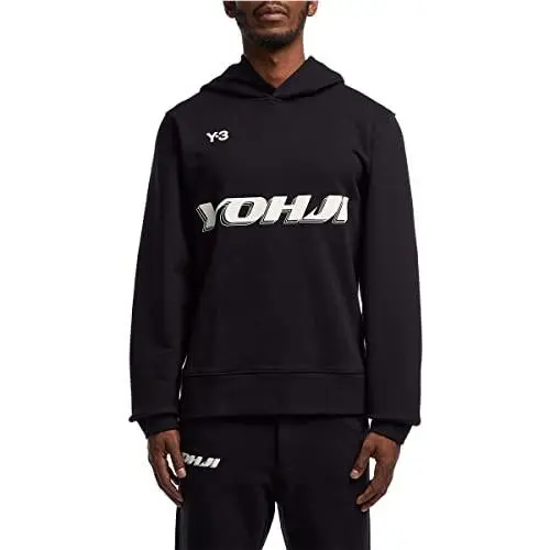 Y-3 by Yohji Yamamoto Adidas Mens` Graphic Hoodie Black