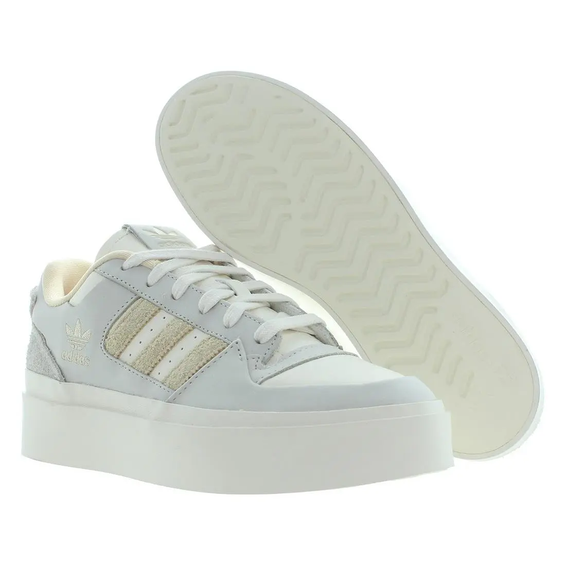 Adidas Forum Bonega Leather Womens Shoes - Core White/Sand Strata/Off White, Main: Off-White