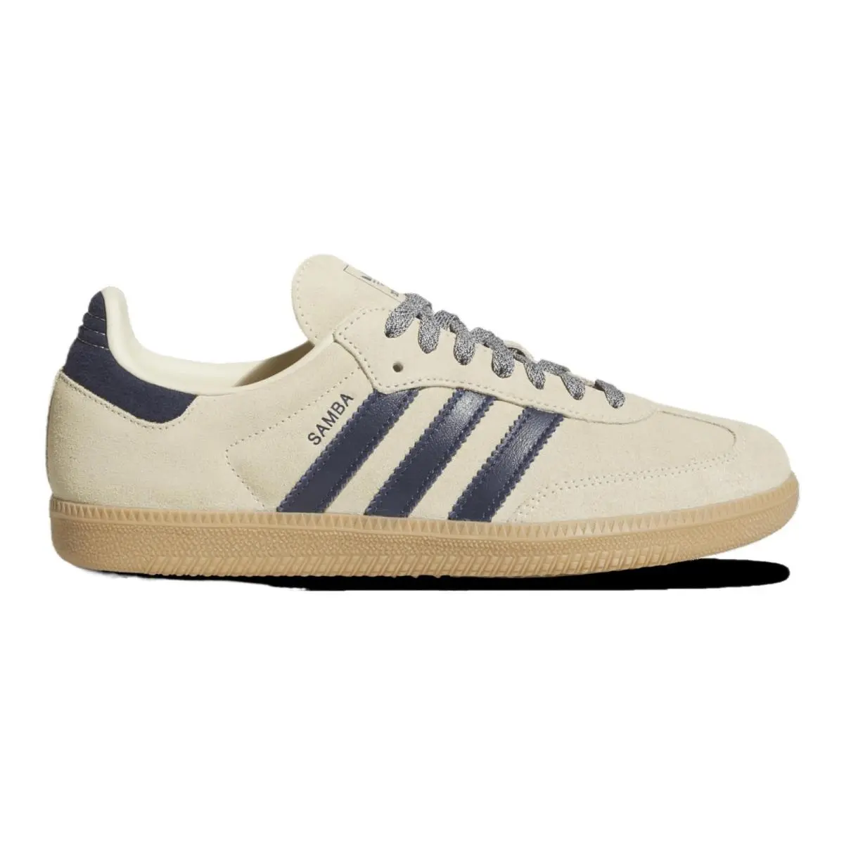 Adidas Originals Samba OG Mens Retro Leather Sneaker Indigo/gold/warm Vanilla
