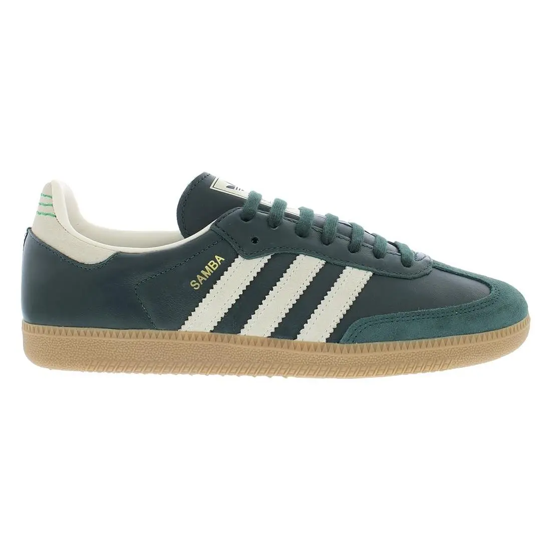 Adidas Originals Samba OG Mens Retro Leather Suede Sneakers Green/taupe-green