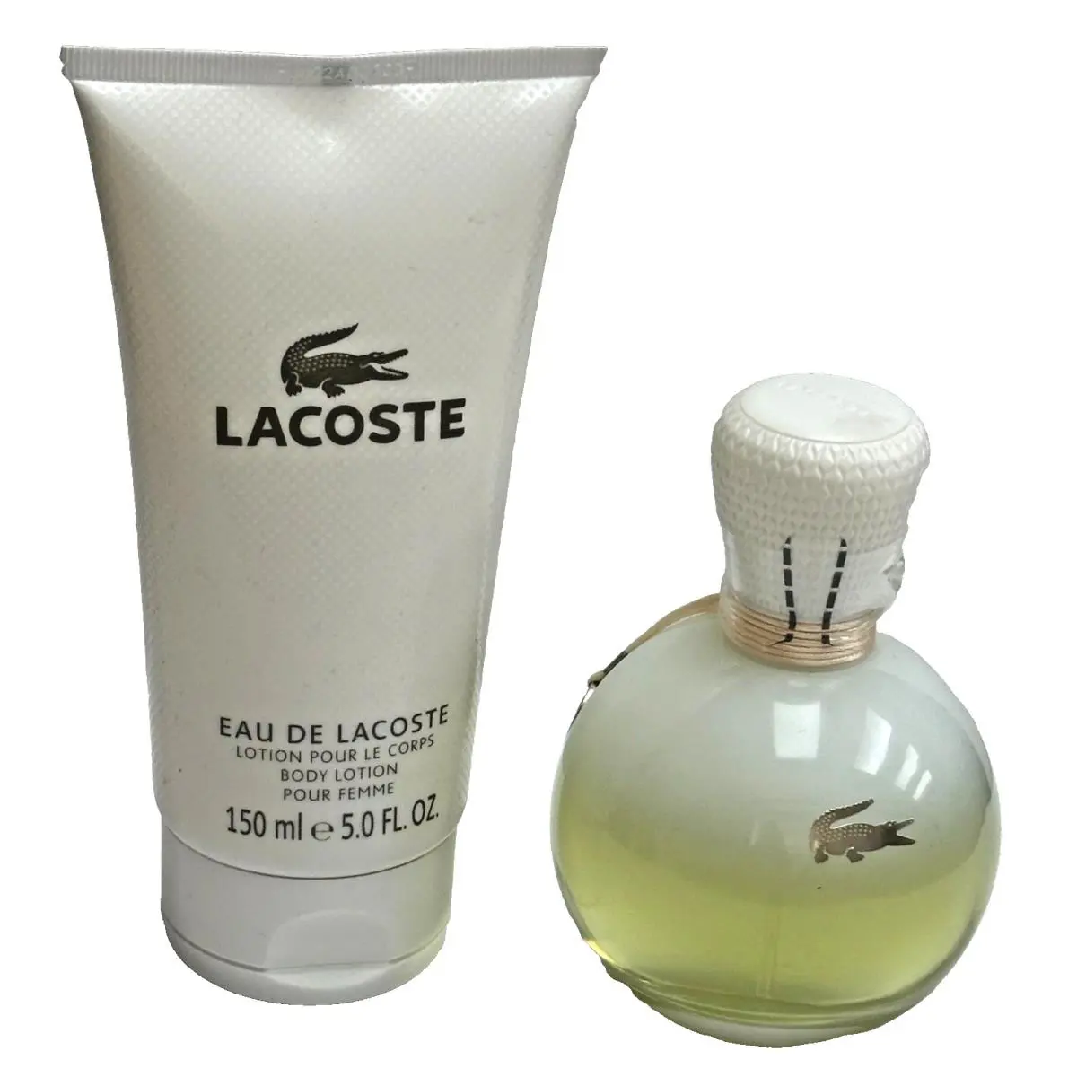 Eau De Lacoste Women Gift Set 3 OZ Edp SP + 5 OZ Body Lotion Box Vintage