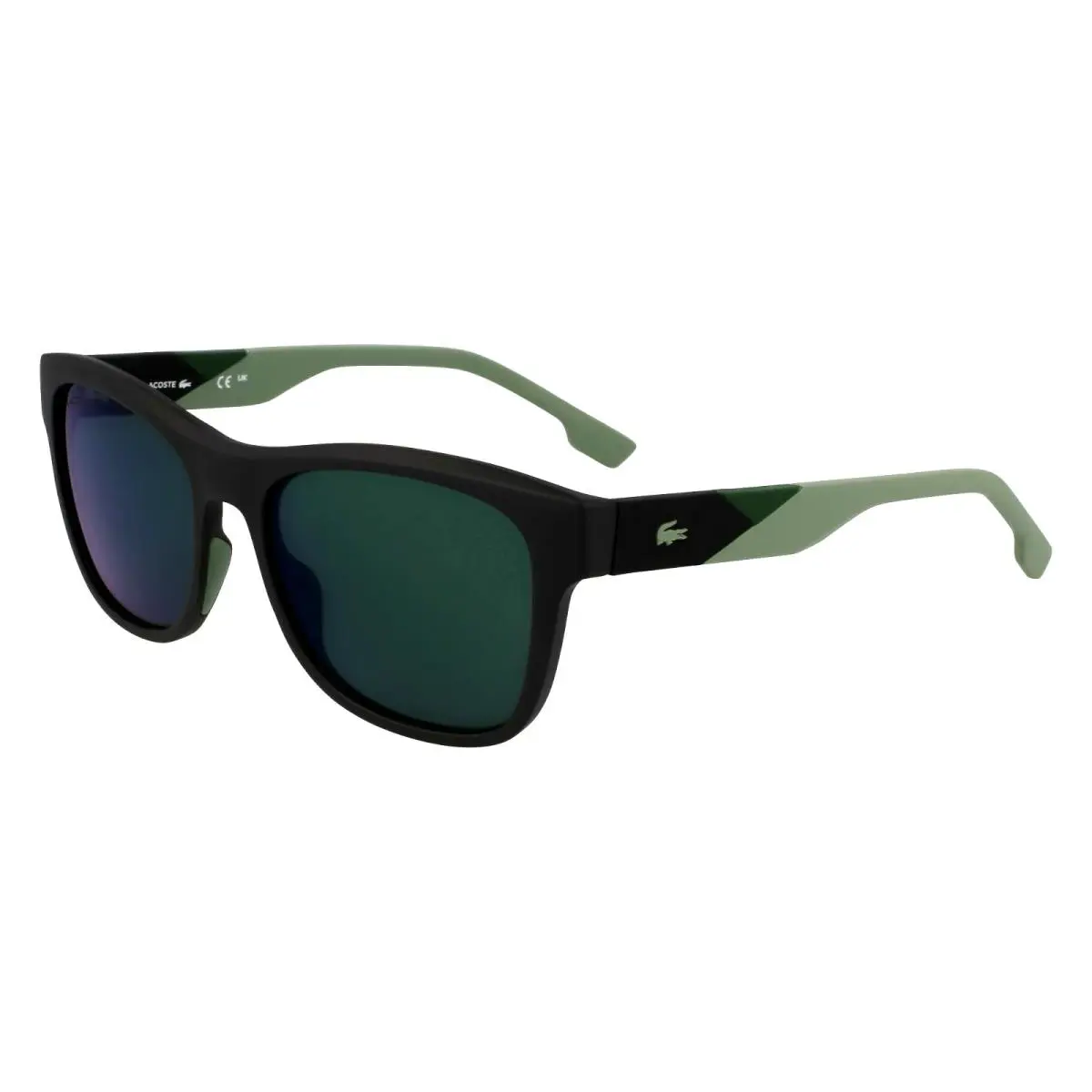 Lacoste L6043S 002 56MM Matte Black Green Mirror Men`s Sunglasses