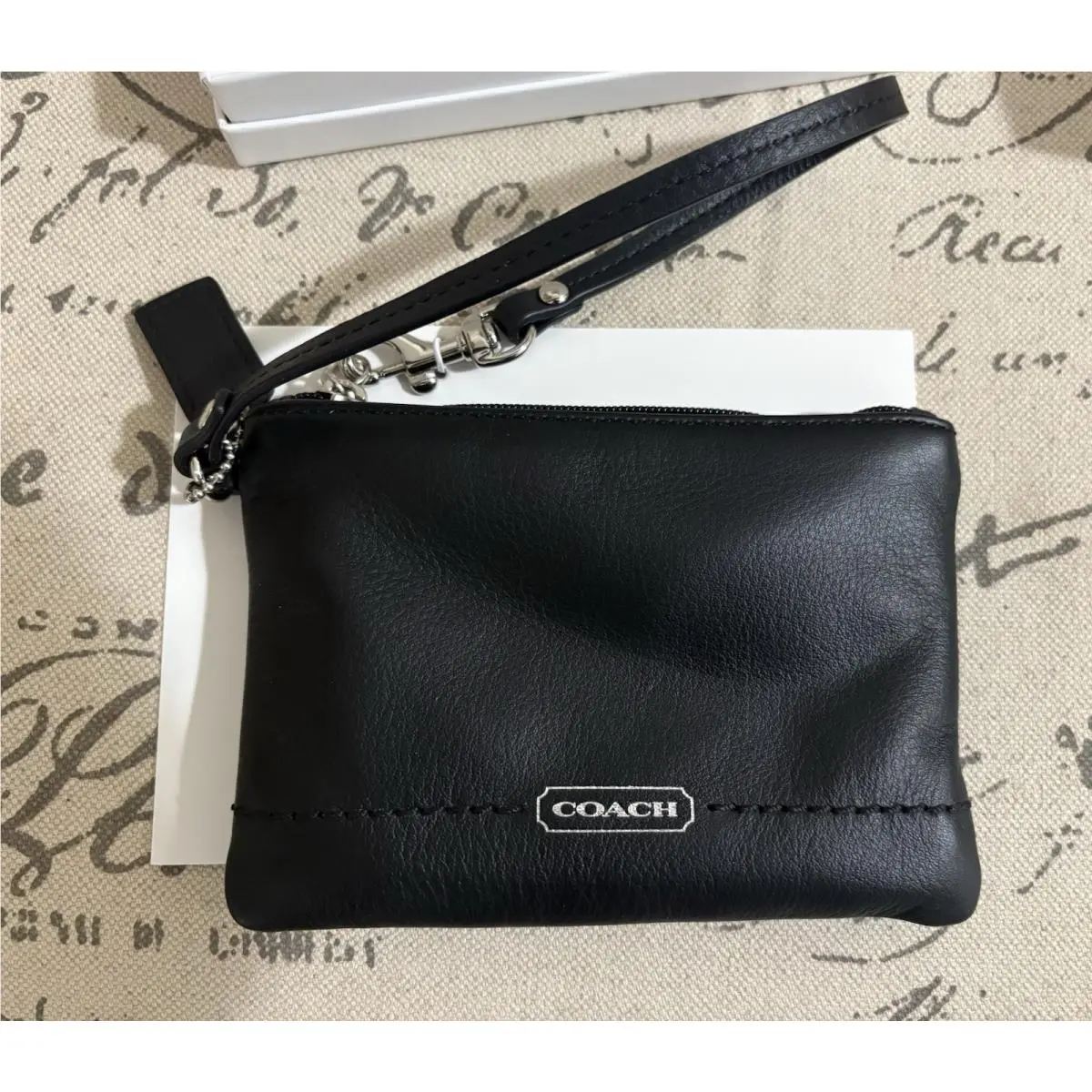 Coach Y2K Leather Corner Black Wristlet F50188 Vintage