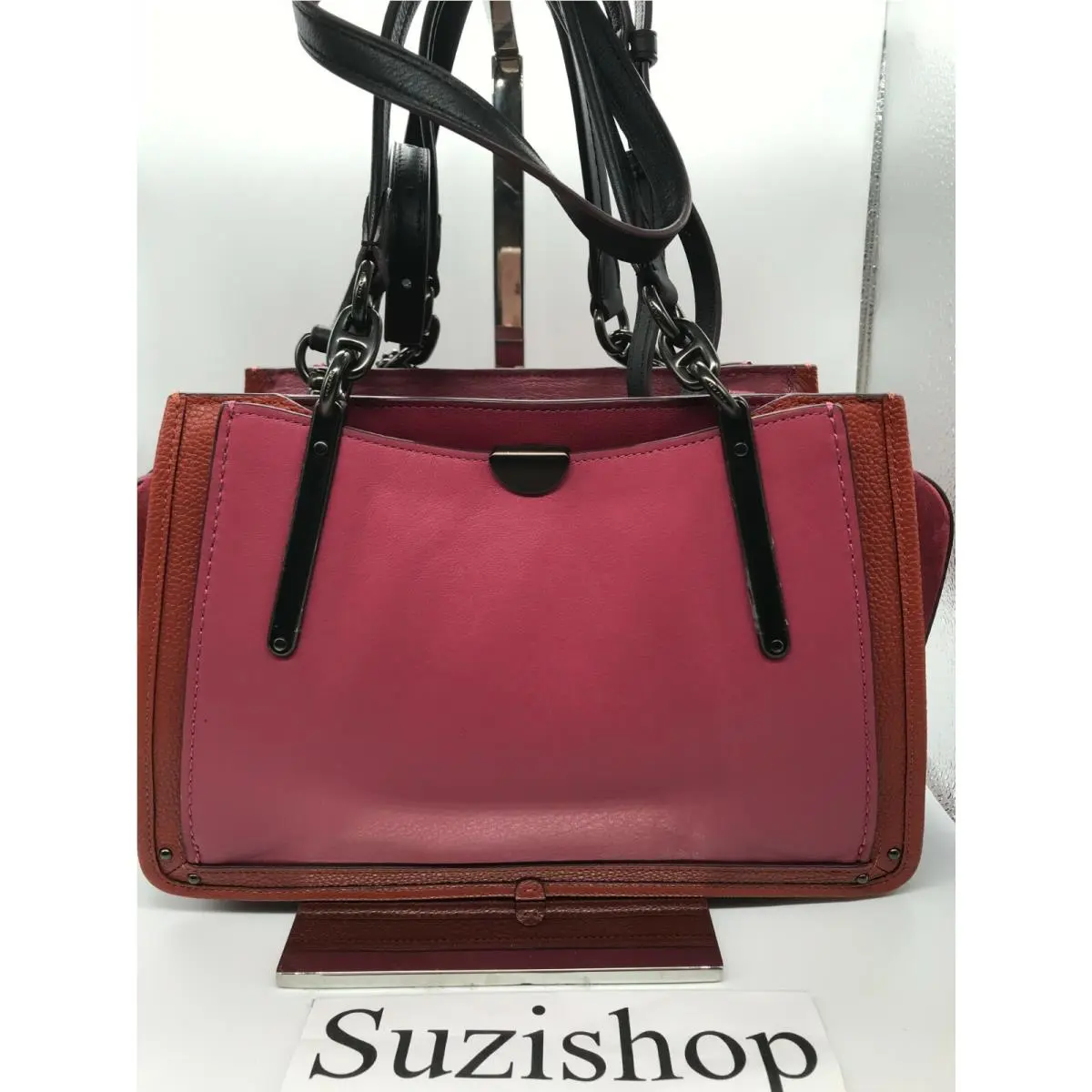 Coach Dreamer In Colorblock Tote V5 Dusty Pink Multi Leather Style 79443