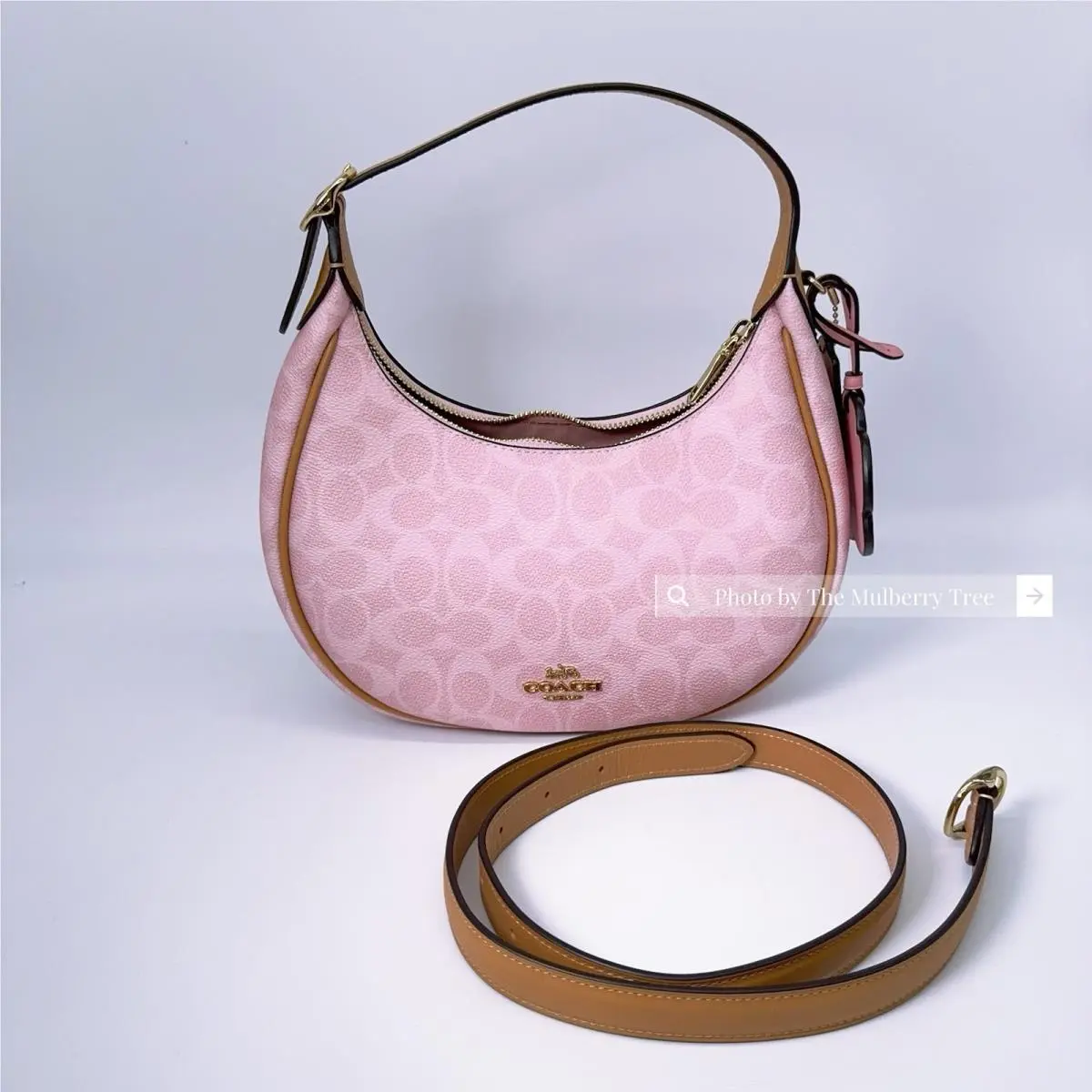 Coach CDW86 Powder Pink Emily Shoulder Bag Crossbody with Flower Charms