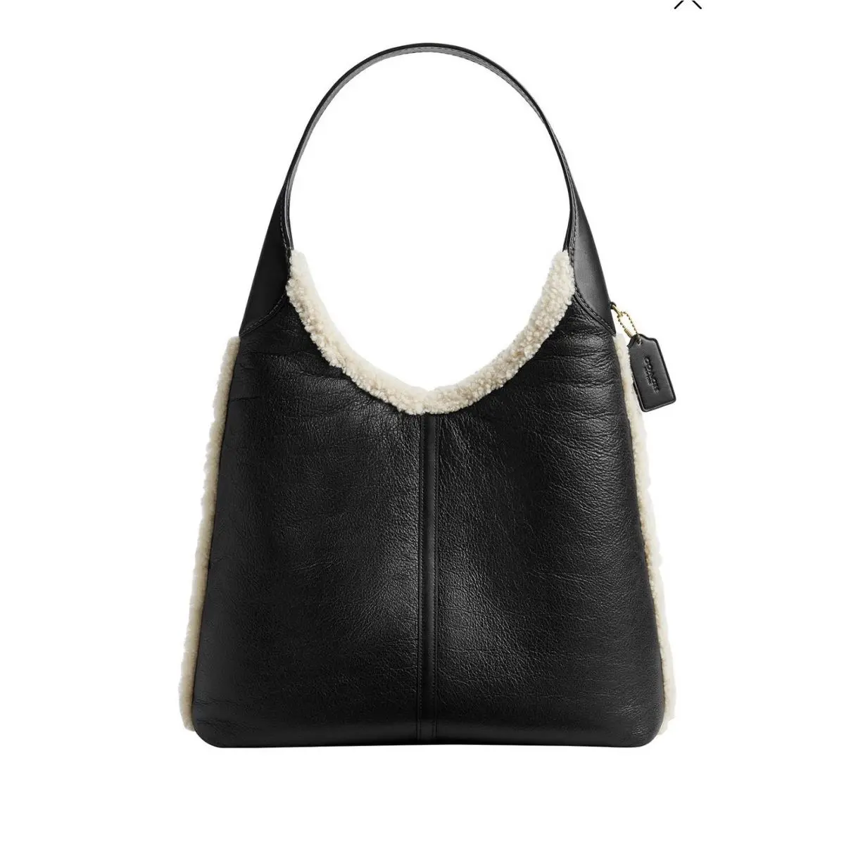 Coach Brooklyn 39 Shearling Shoulder Bag in Black/natural
