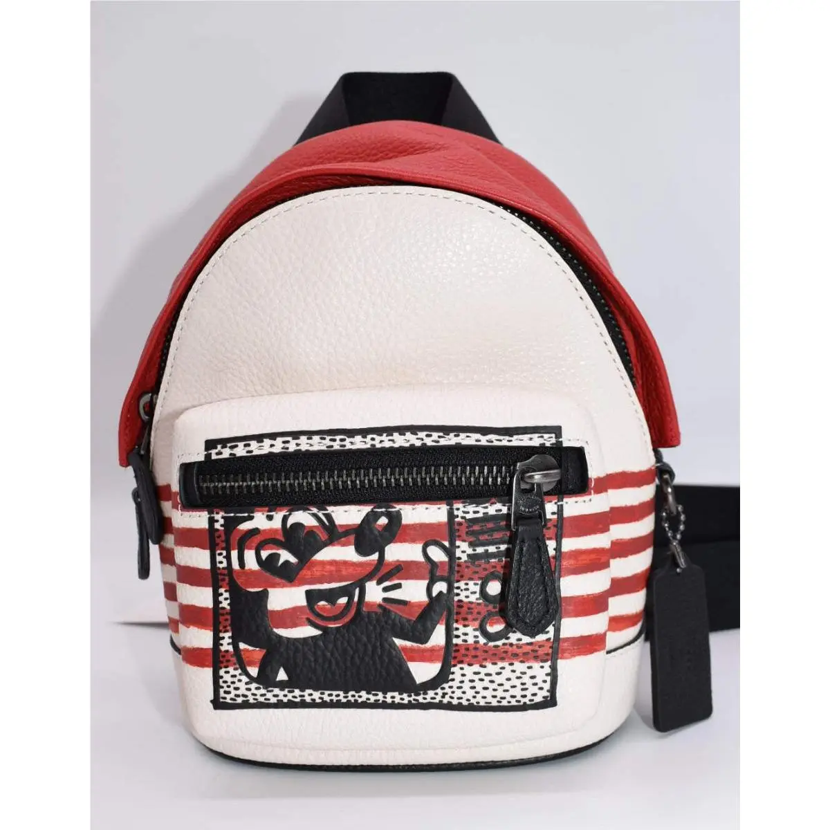 Coach Mickey Mouse X Keith Haring Small West Backpack Crossbody Bag
