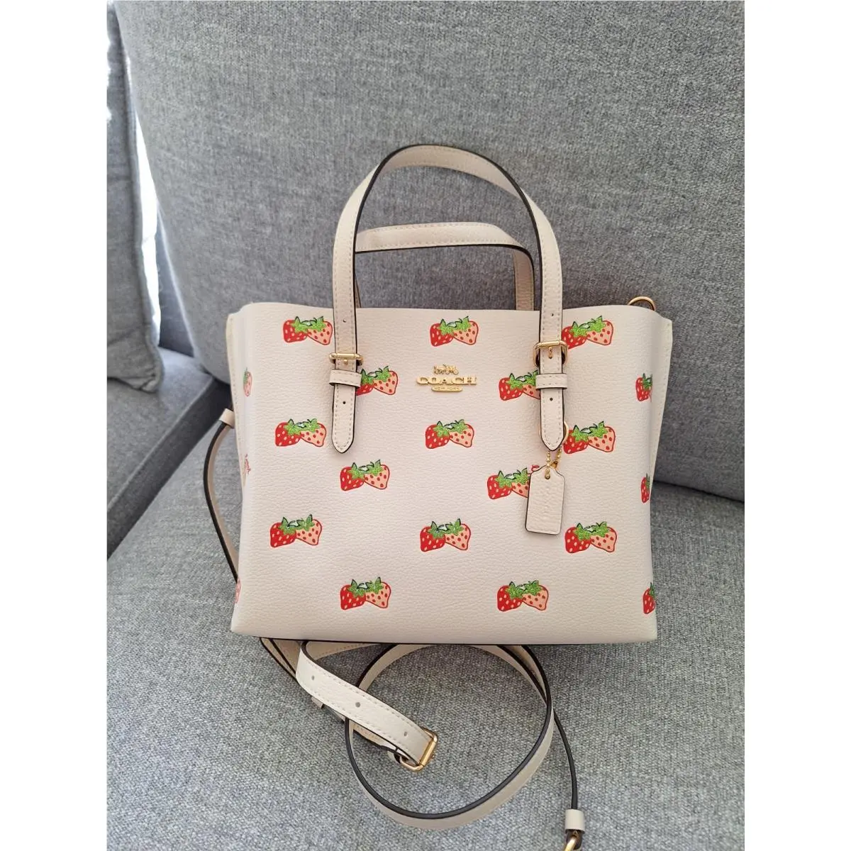 Coach Mollie Tote 25 with Strawberry Print CB600