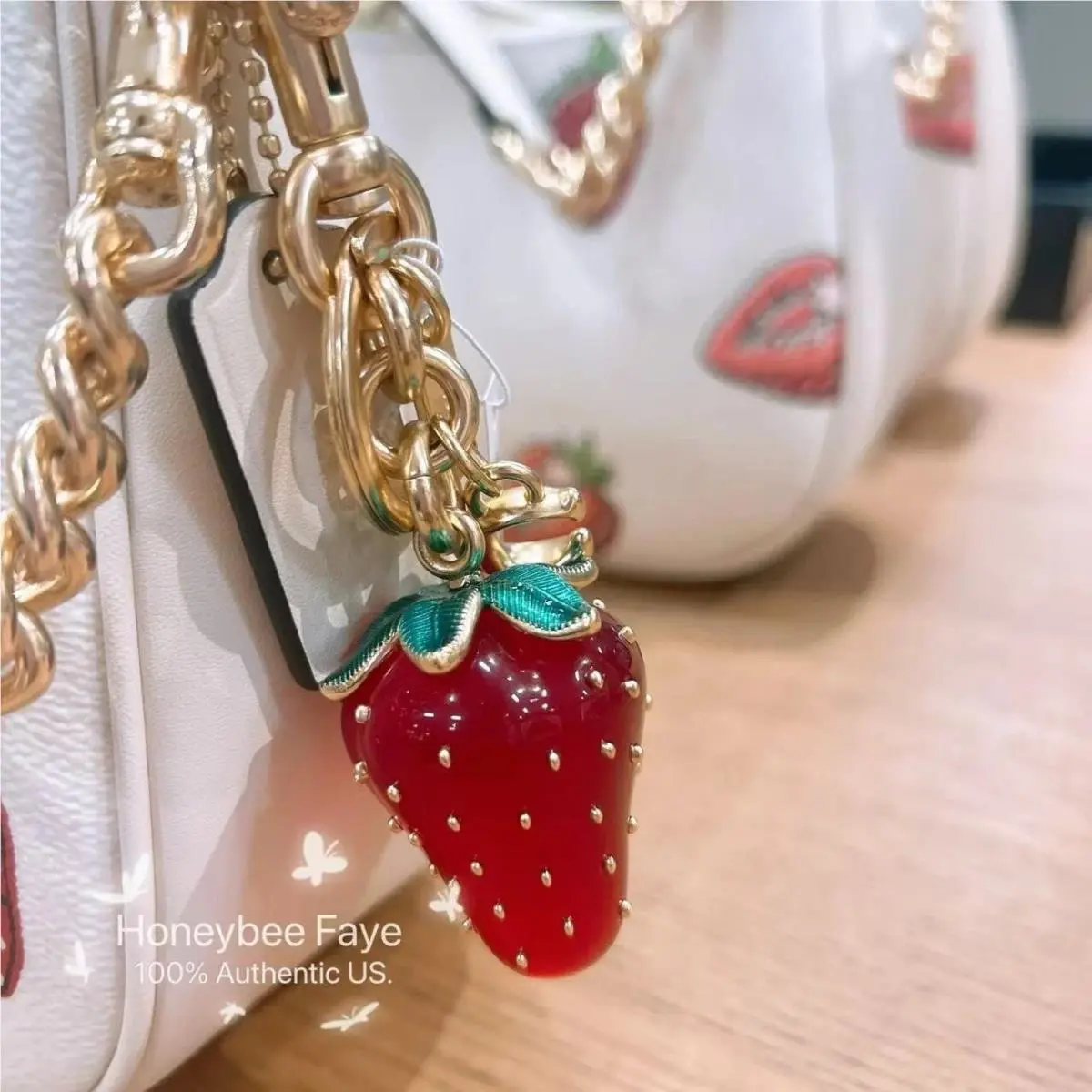 Coach Strawberry Bag Charm CAO50