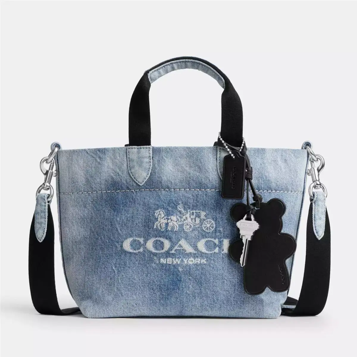 Coach CEB33 Mini Tour Tote Bag Crossbody In Loved Denim