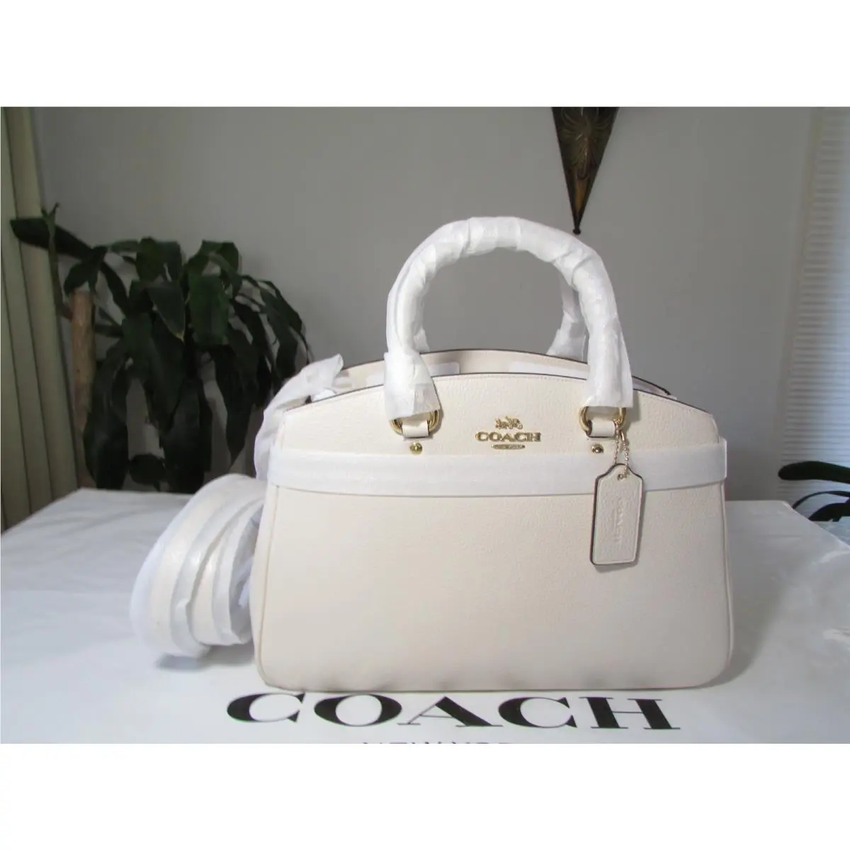 Coach Leather Savannah Carryall Bag CAL56 Chalk