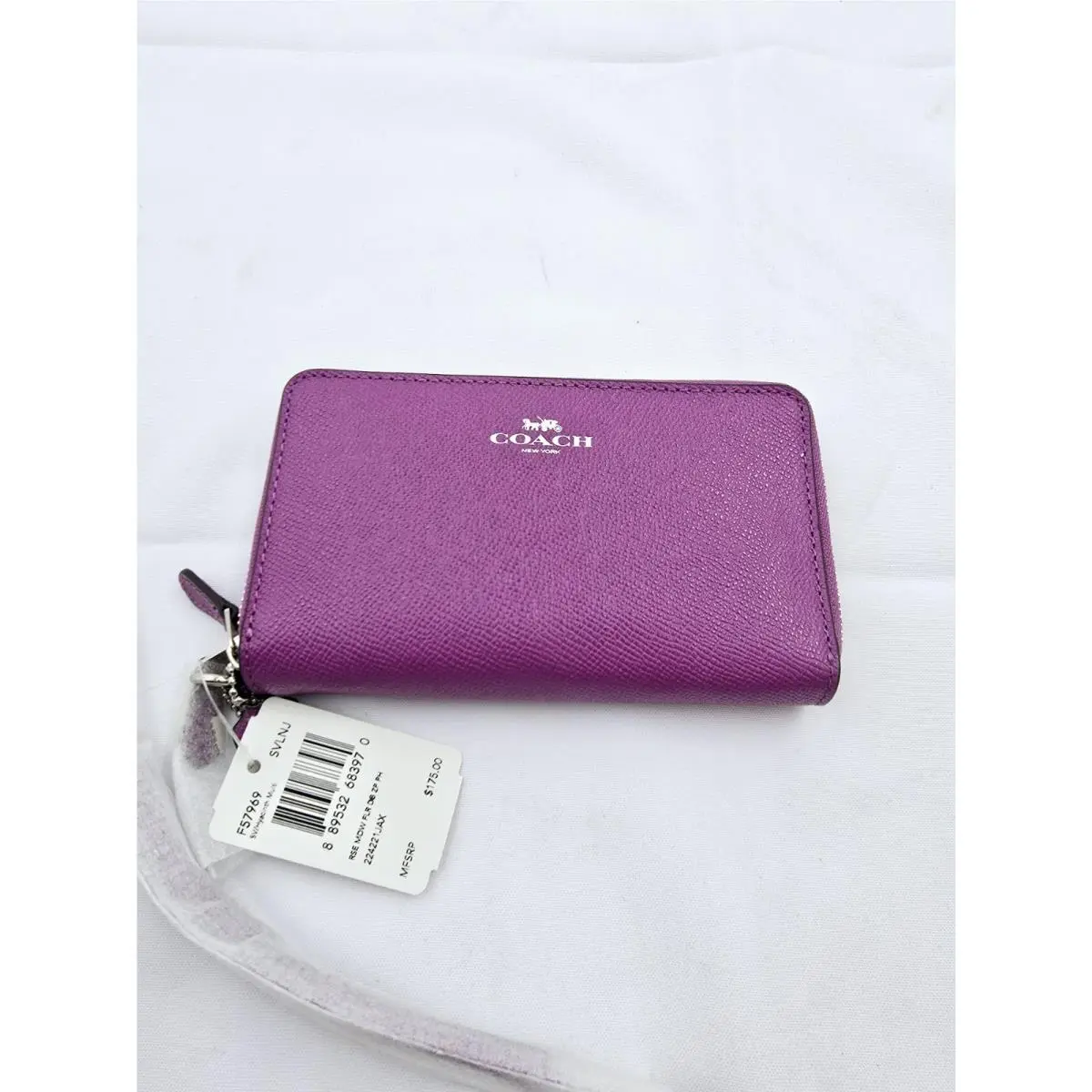 Coach Double Zip Wallet Rose Meadow Floral Hyacinth