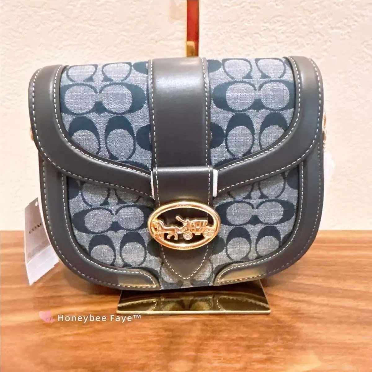 Coach Georgie Saddle Bag In Signature Chambray C4066