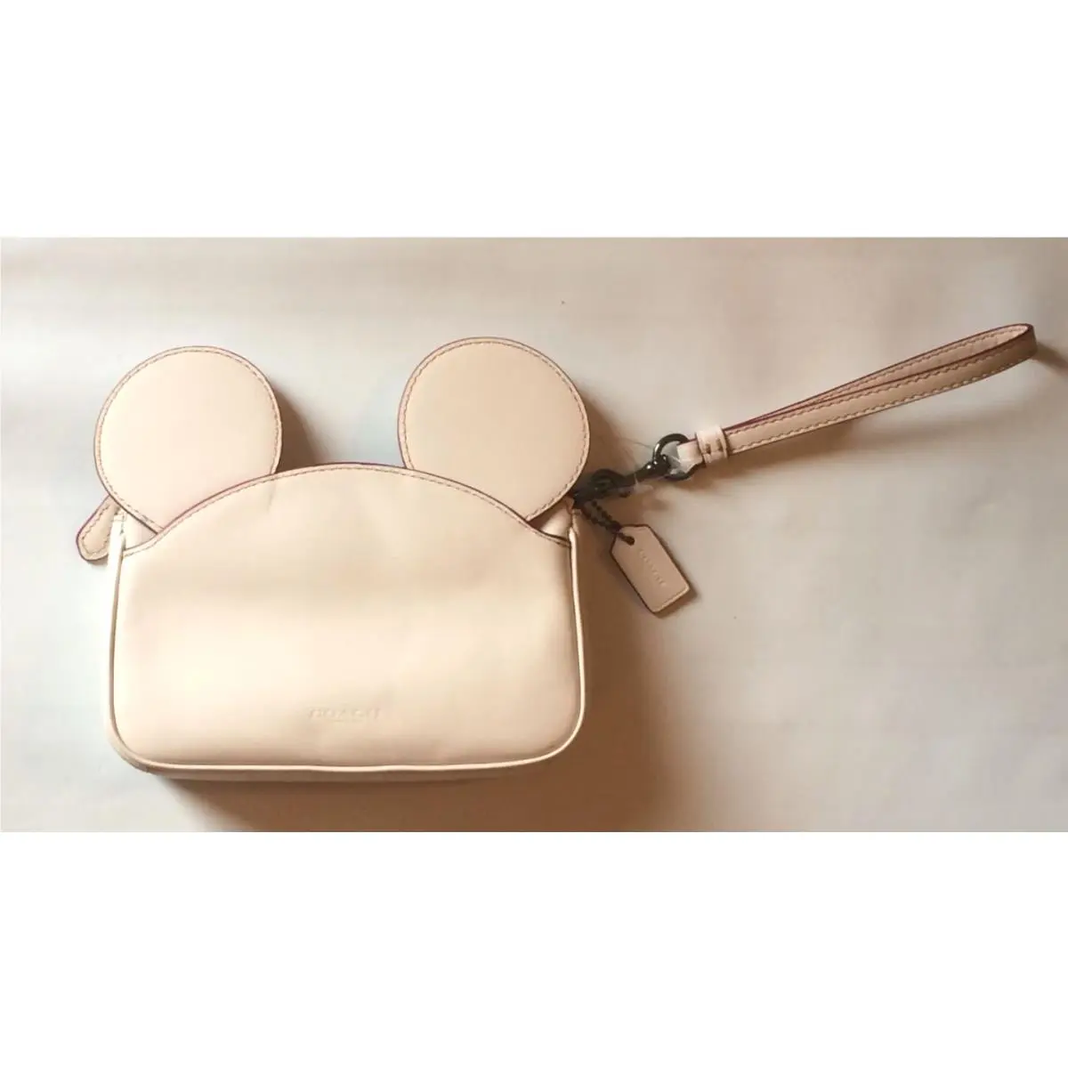 Coach Limited Edition Mickey Mouse Ears Wristlet Chalk White