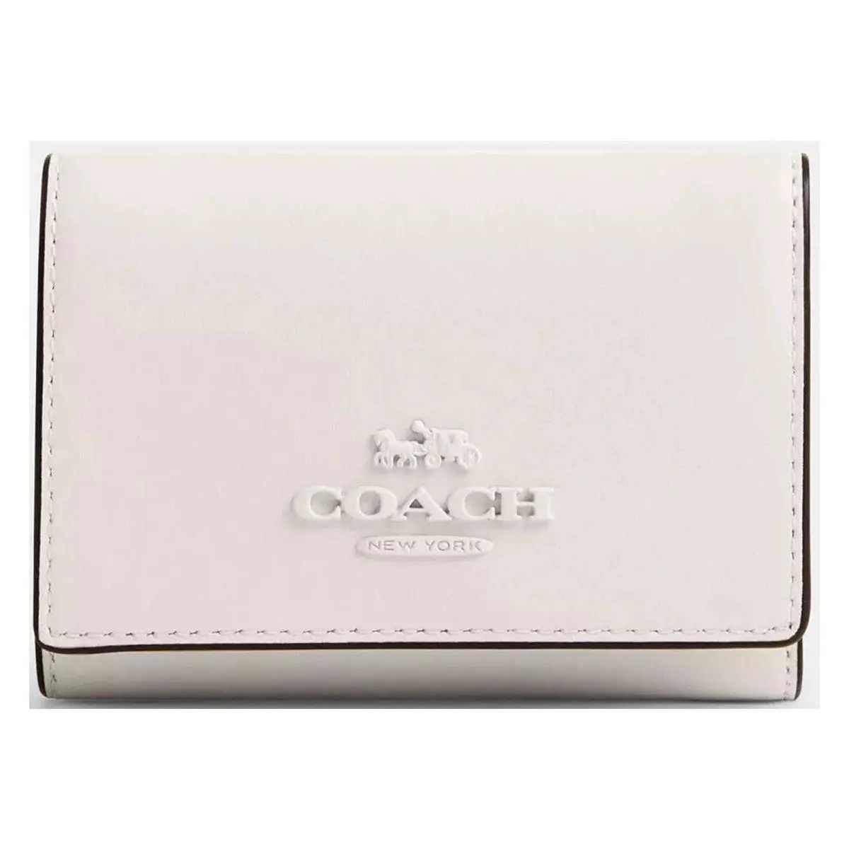 Coach Women`s Micro Wallet Refined Calf Leather Silver/chalk CP260 Chk
