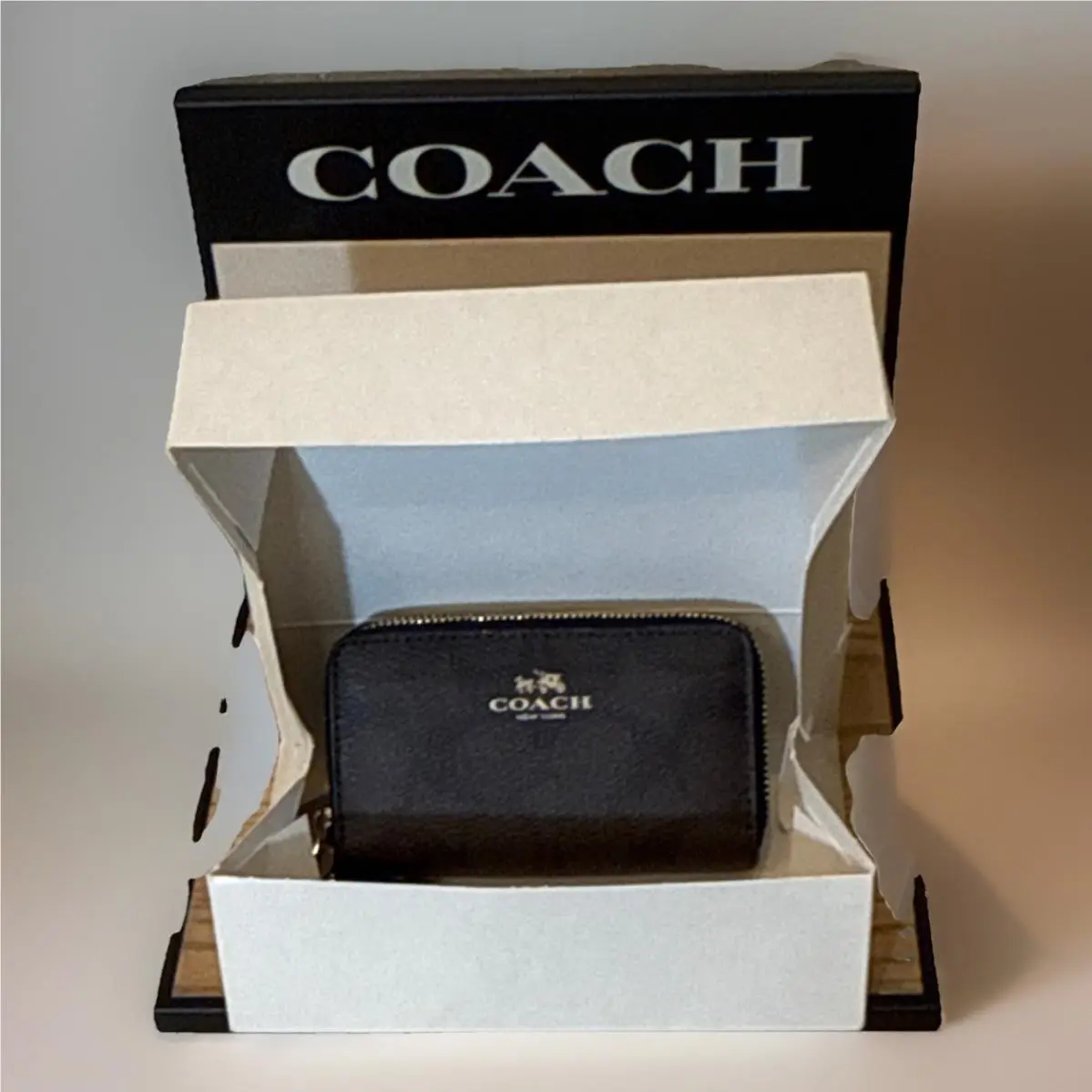 Coach Brown Black SM Double Sided Zip Around Wallet Comes W/coach Box MC