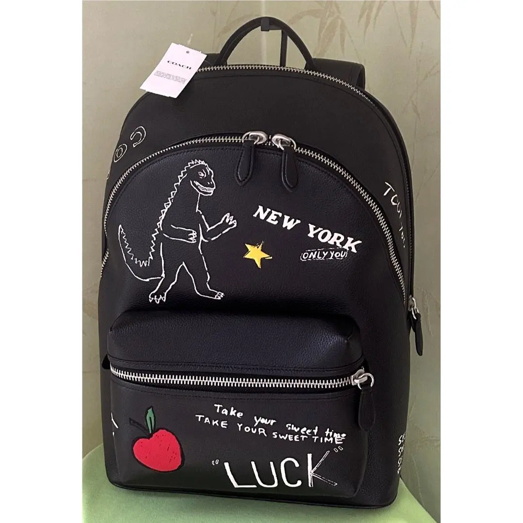 Coach Charter Backpack with Sketch Print:nwt Black CAJ84 Retail: