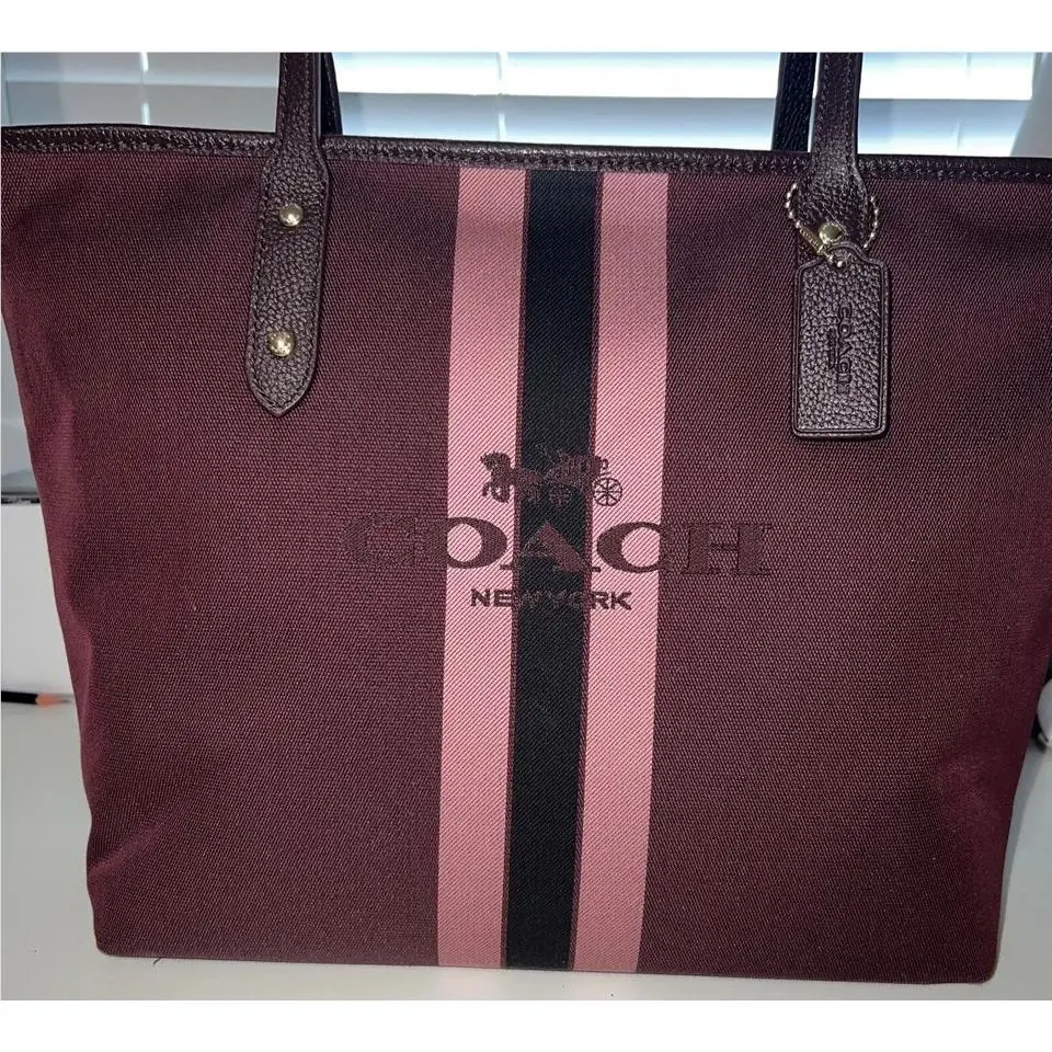 Coach Horse and Carriage Jacquard Tote