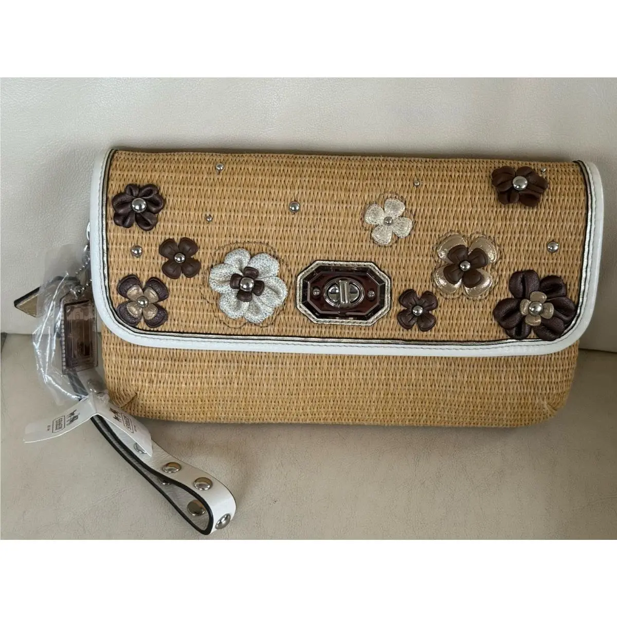 Coach Straw Clutch Bag
