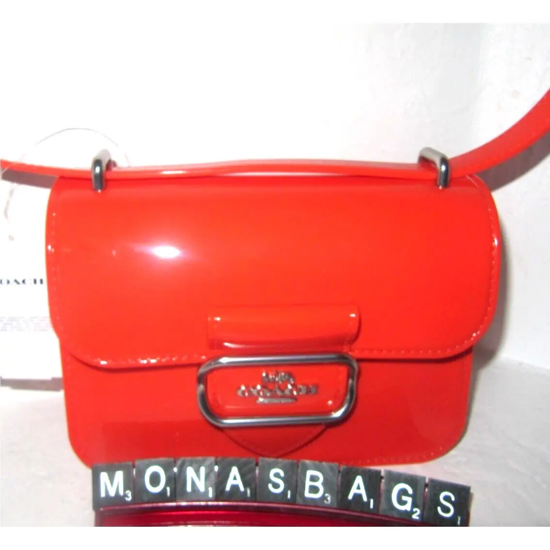 Coach CR287 Jelly Morgan Square Crossbody Bag Miami Red