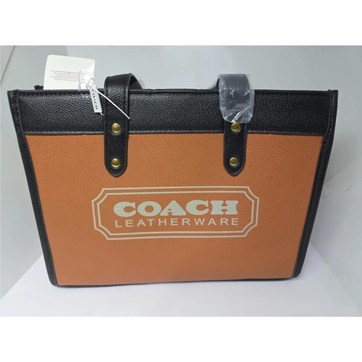 Coach Women`s Handbag with Small Clutch Brown Lgw Lth MD Zip Tote