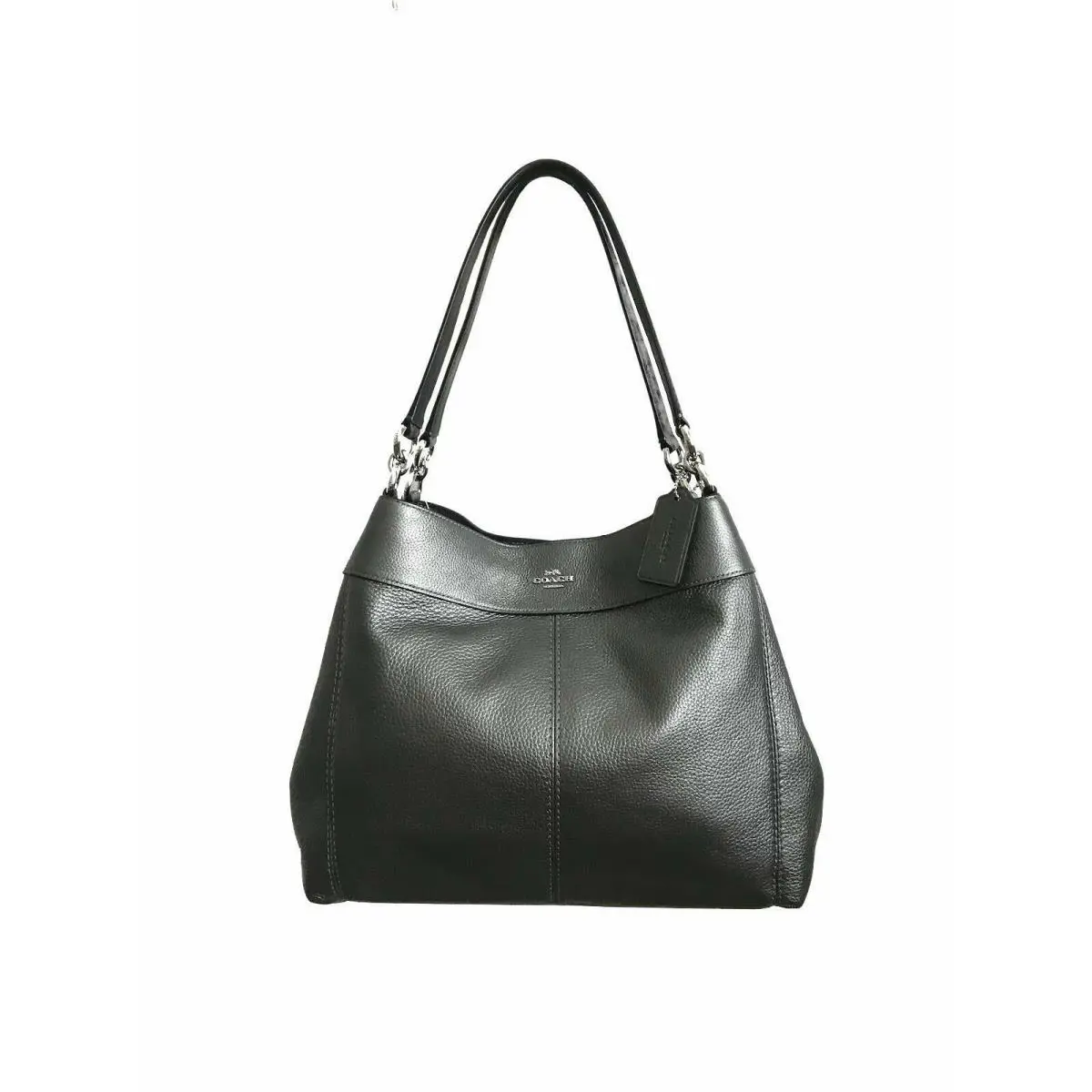 Coach X3805 Lexy Pebble Leather Shoulder Bag Gunmetal