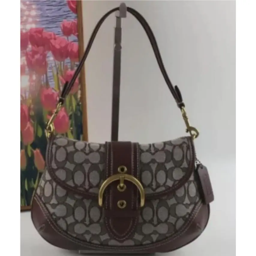 Coach Best Offer Soho Bag Signature Jacquard Shoulder Bag CJ814 Brown Outlet