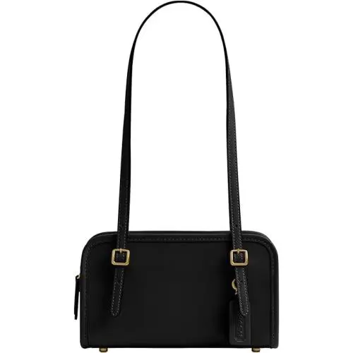 Coach Swing Zip 20 Buckle Handles Satchel Bag Black One Size