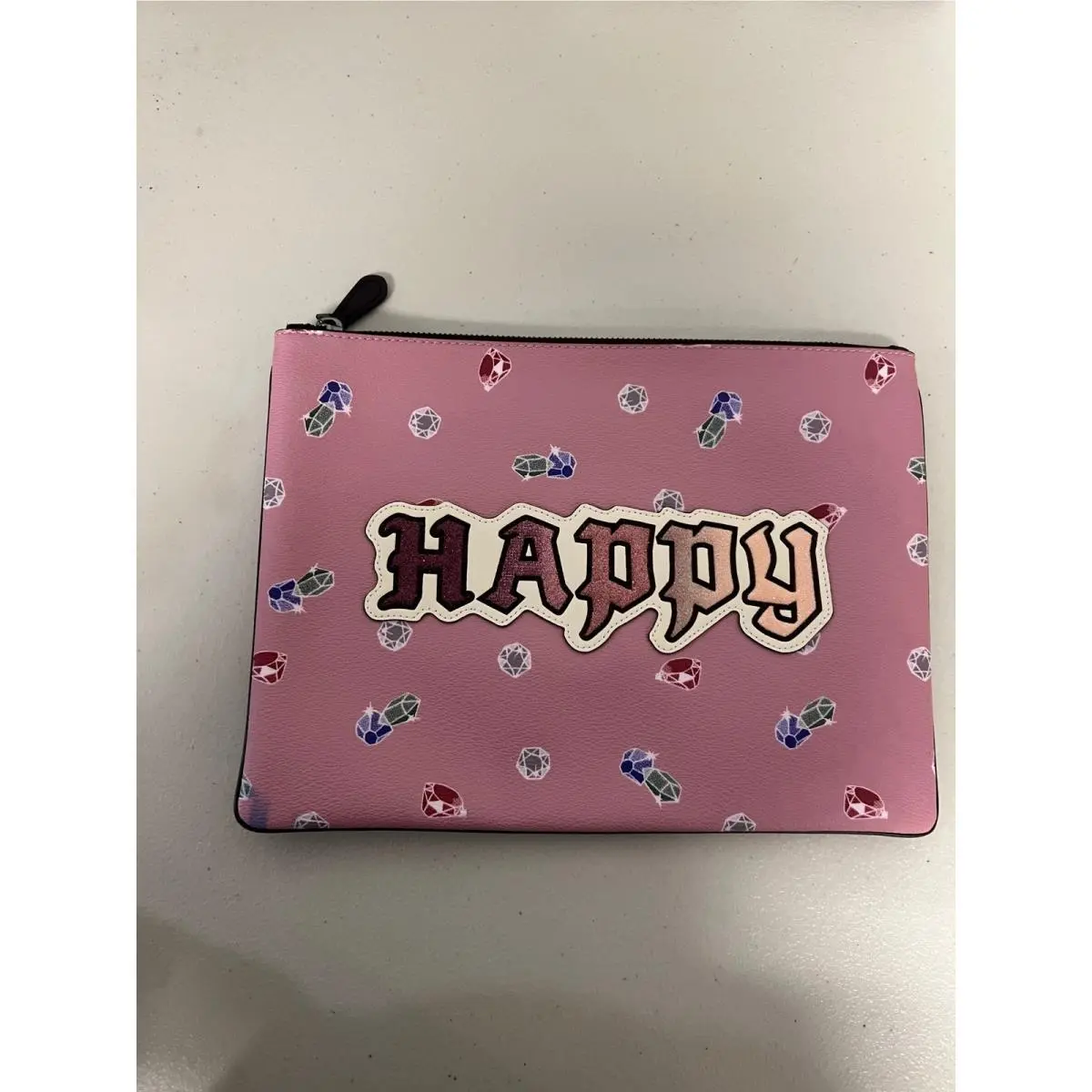 Coach F72913 Disney X Coach Large Wristlet with Happy Pouch Pink Multi