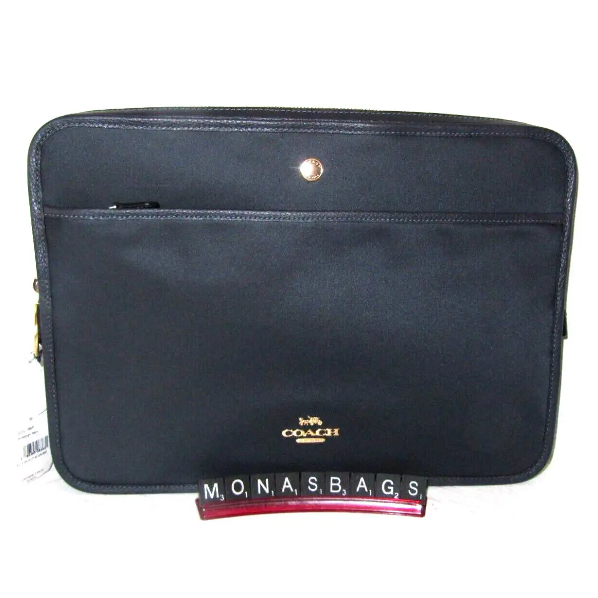 Coach CK074 Ellis 13 Laptop Sleeve Case Midnight Navy Blue Nylon