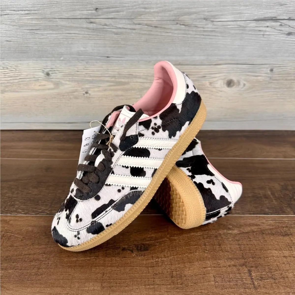 Adidas Samba OG Cow Print Womens Size 9 Dark Brown Off White Gum 3 JR1256