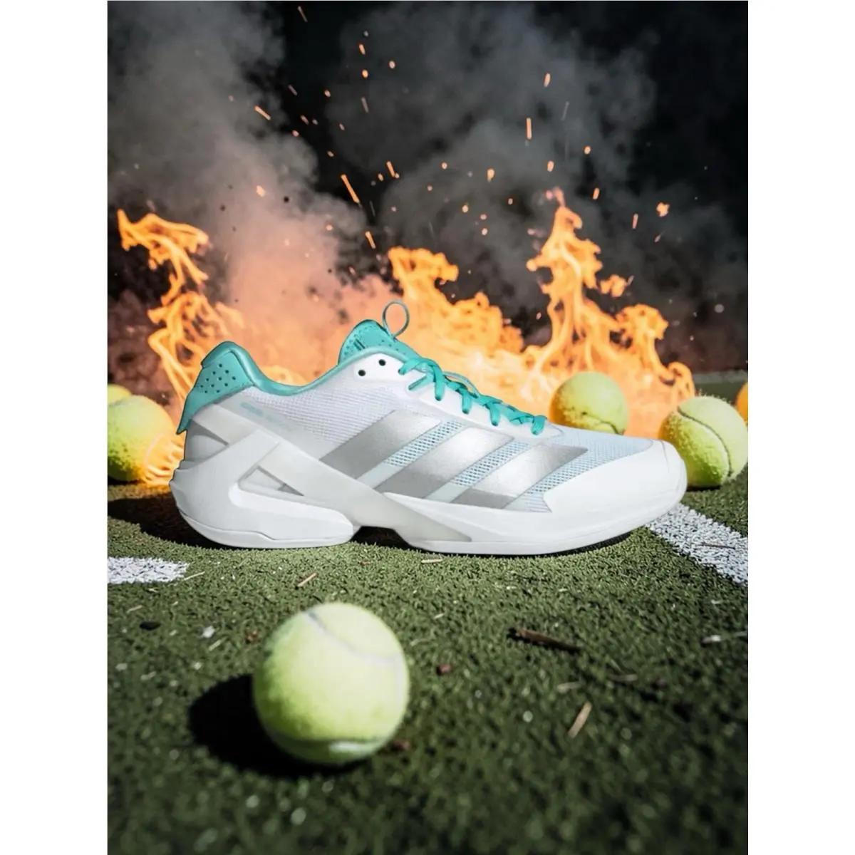 Adidas Adizero Ubersonic 5 Tennis Womens Sneakers Athletic Shoes JQ6352 Sz 8